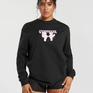 Gymshark Cherub Graphic Long Sleeve Top Black